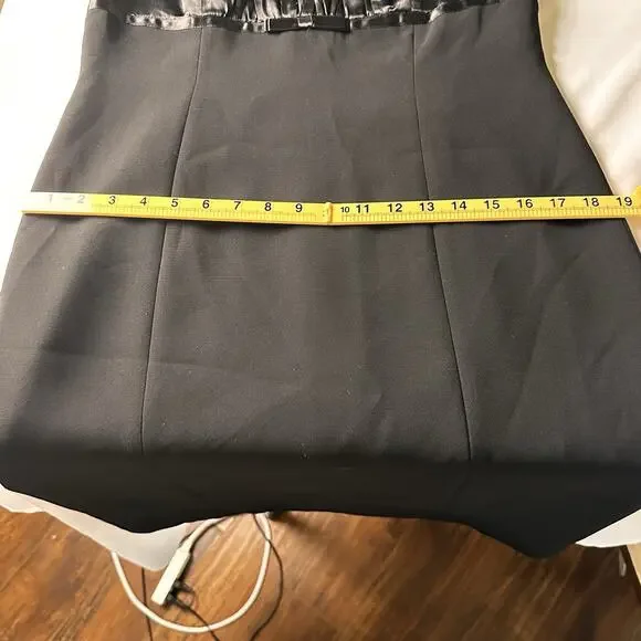 Tahari Arthur Levine Women 10 dress formal sheath black silk poly holiday party - Picture 16 of 16